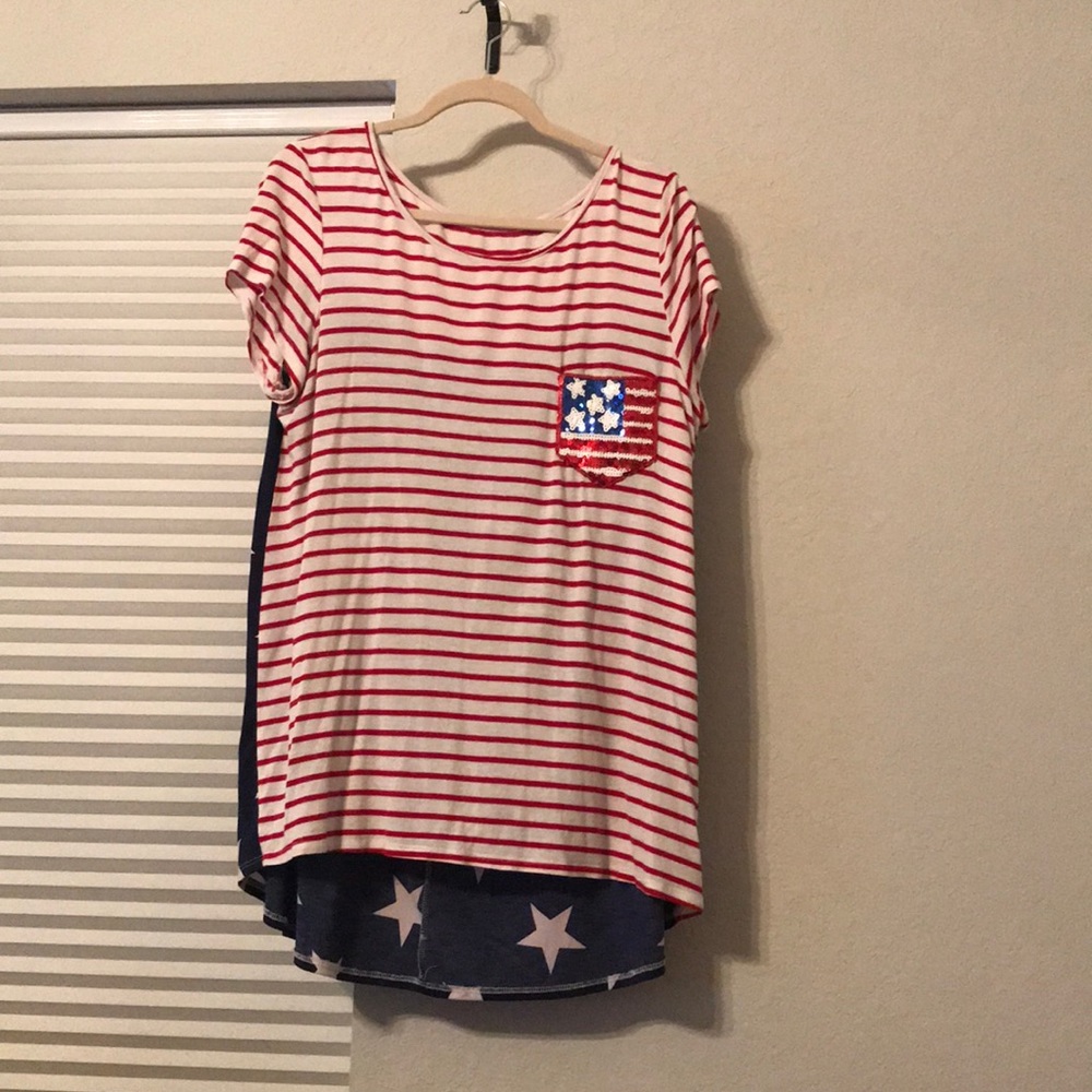 Short sleeve patriotic blouse
